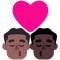 Kiss- Man- Man- Medium-Dark Skin Tone- Dark Skin Tone emoji on Microsoft